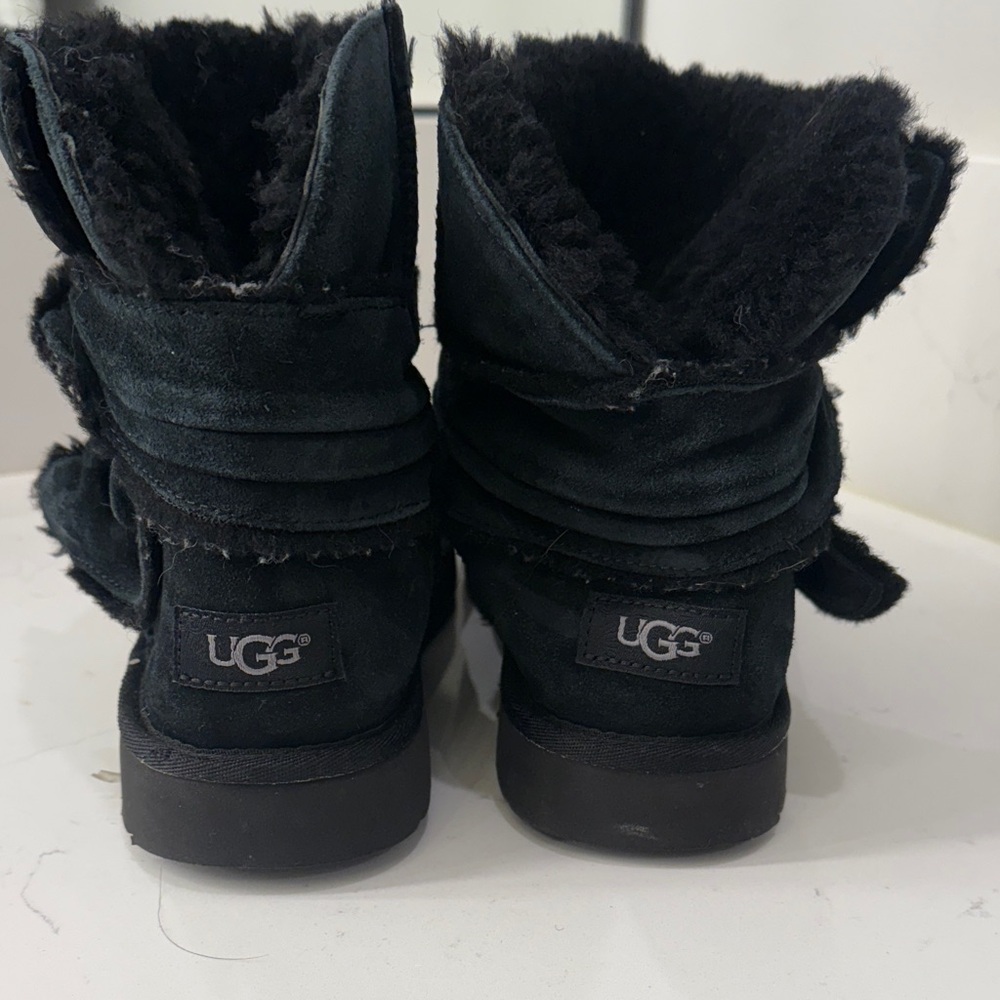UGG Dark Suede Boots with Plush Lining